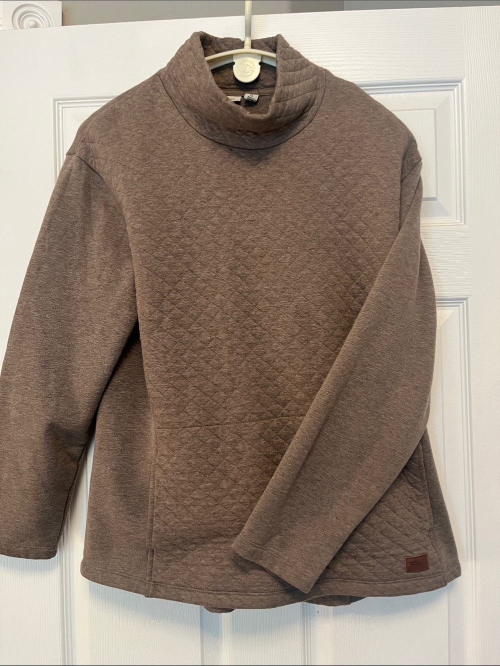 L.L. Bean Brown Quilted Turtleneck Sweater